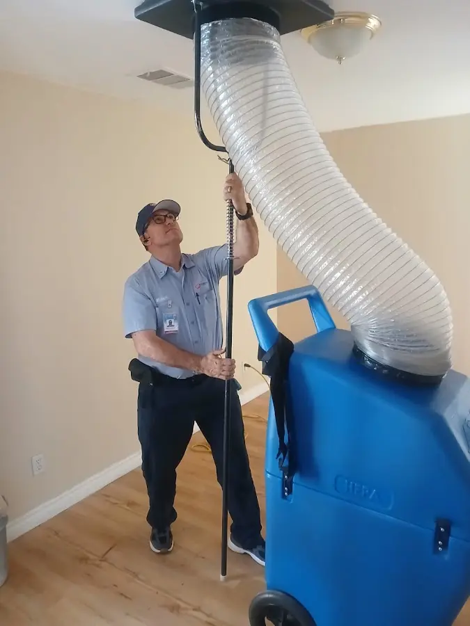 Mini Split Installation technician using HEPA equipment in Mount Vernon
